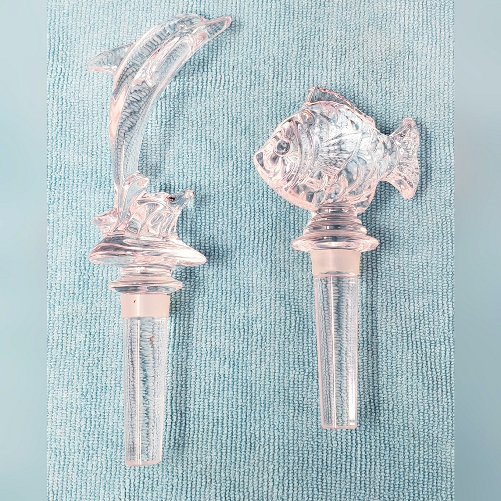 Mikasa Set Of 2 Crystal Wine Bottle Stoppers